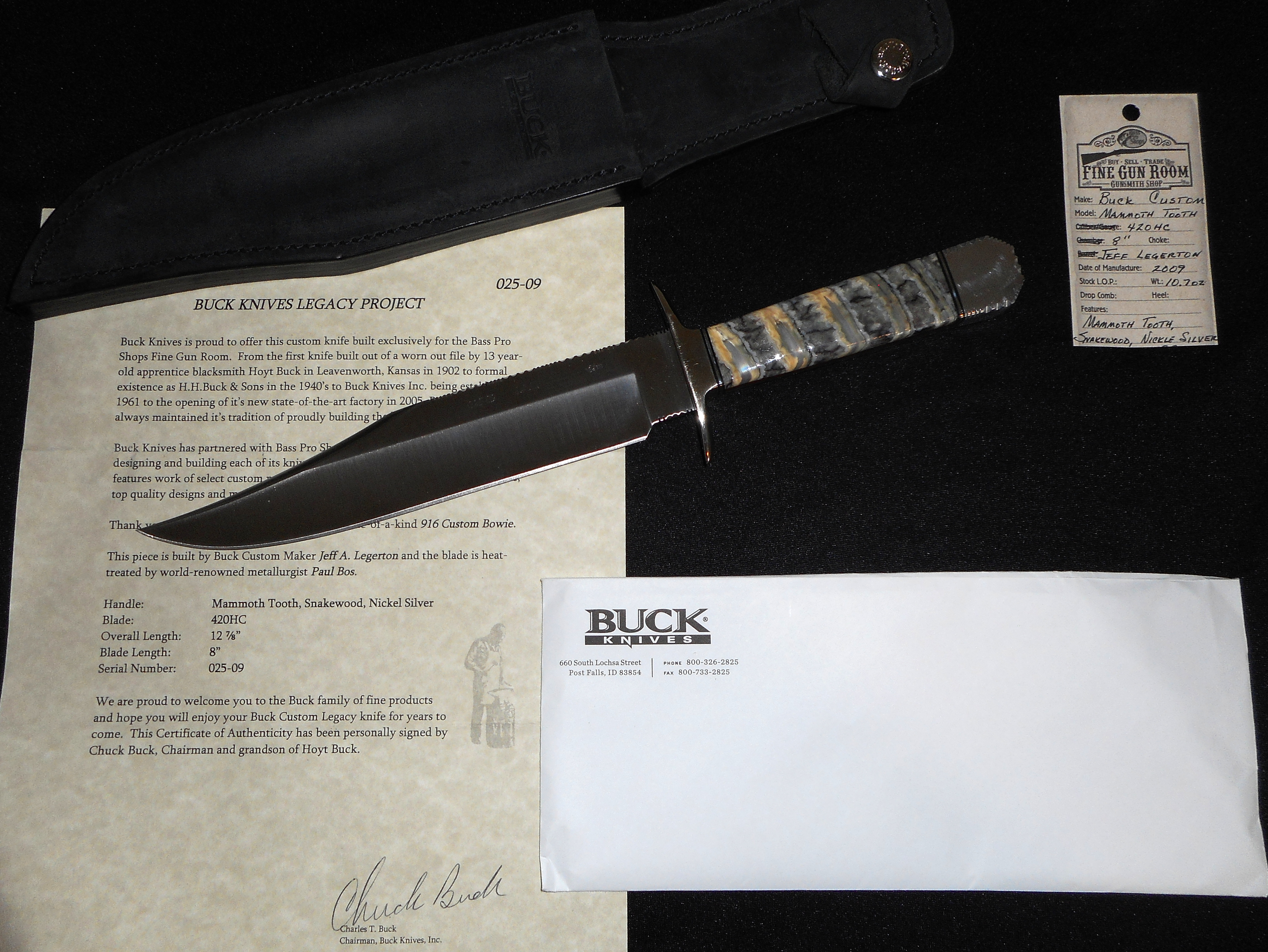 Buck Limited Edition BASS PRO SHOPS FINE GUN ROOM Custom 916 Bowie ...