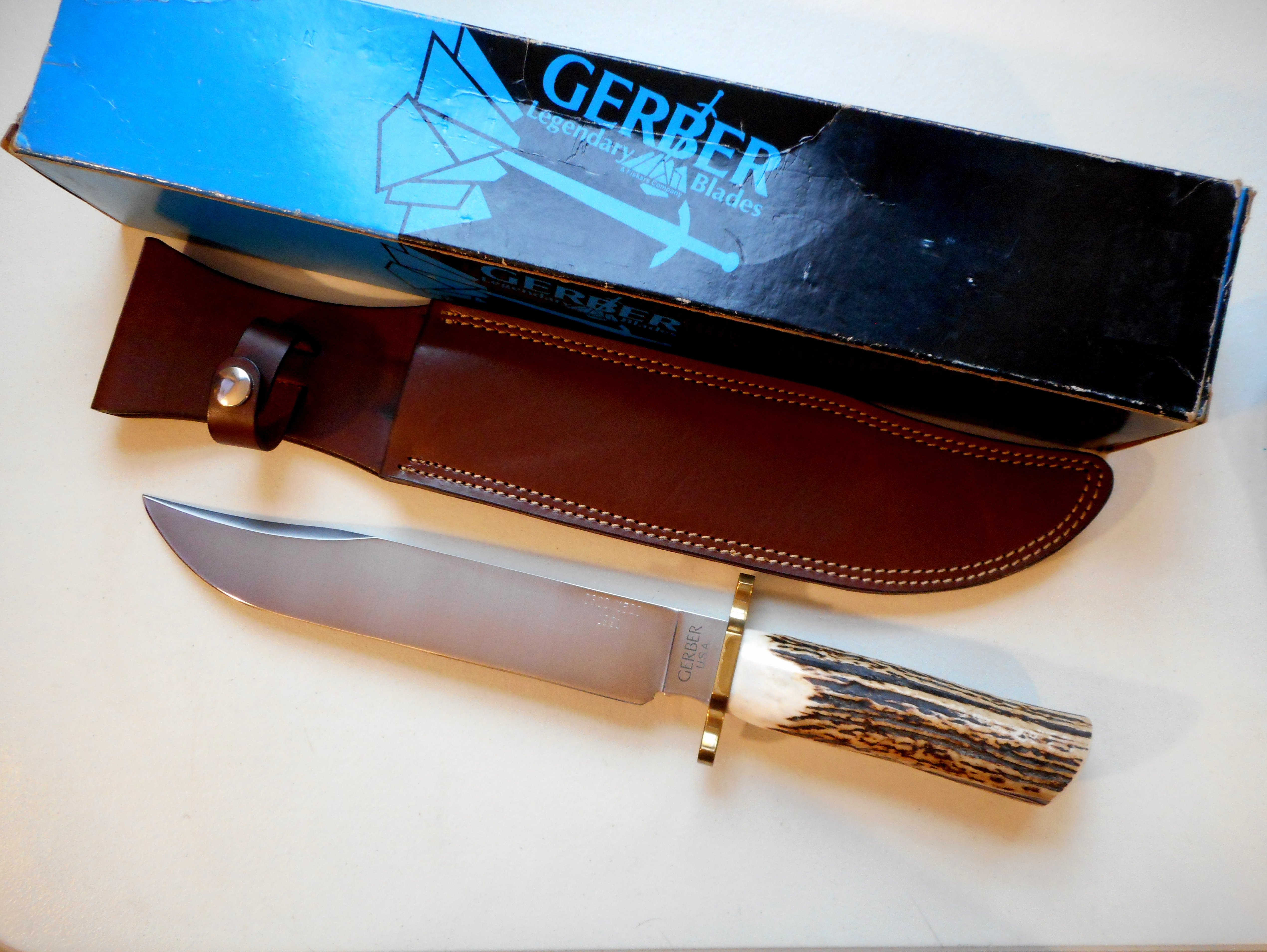 LIMITED EDITION!--GERBER STAG BOWIE KNIFE -VTG COLLECTION 1991