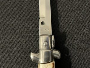 7” Italian Picklock Stiletto Knife -Auto -Stag Handle -db