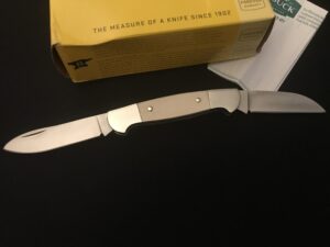 BUCK CUSTOM 308 Signature Canoe Knife -Fossilized Mammoth -Paul Bos 154 CM