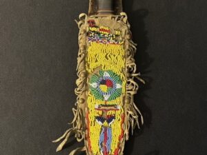 Marbles WW2 Fighting Knife -US -NATIVE AMERICAN GI -Beaded Sheath -8” Ideal