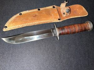US WW2 Western Shark Combat Knife BLUED -Harder to Find Round Pommel Variation