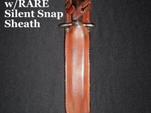 US WW2 Knife Crafters Fighting Knife -w/Sword Blade & Rare SILENT SNAP Sheath