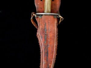 US WW2 NICHOLS Fighting Knife w/ALFRED CORNISH Sheath -Buffalo Nickel