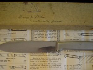 RARE—IN ORIGINAL BOX—Richtig Pig Sticker Fighting Knife -F.J.R. Clarkson Neb