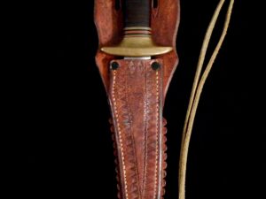 US WW2 FJ Richtig Fighting Knife w/Alfred Cornish Sheath -F J R Clarkson Neb -Nebr