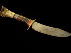 Antique W. SCAGEL Hunting Knife -Old V.L.&A. Chicago/Hand Made -Stag -William