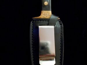 RARE! Vtg GOLD CHOP -VALADE- Engraved Al Mar Fang I Dagger/Boot Knife/Collection