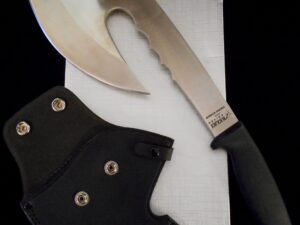 ORIGINAL BOX—Blackjack Knives VIKING RAIDER Axe w/Leather Sheath -Vintage/Japan