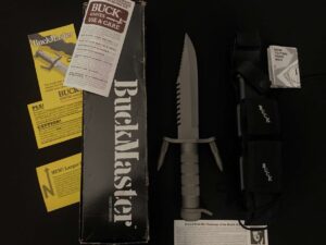 Rare Buck 184 CUSTOM Buckmaster Hybrid Knife -Collection/Chuck Buck COA Letter