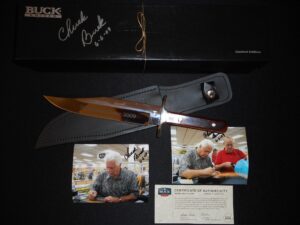 Chuck BUCK Signed & Photographed Custom PRESIDENTS TOUR 2009 Bowie Knife - USA