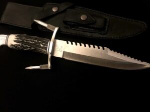 BUCK 184 CUSTOM Buckmaster Sambar Stag Handle Hybrid Knife -Collection USA