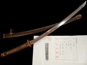 OKISSAKI—WW2 Japanese Army Officer Samurai Sword/OLD FAMILY BLD/Antique/1688 AD