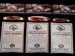 CASE XX—2010 ANNUAL COLLECTORS CLUB—Knife Set -LIFE MEMBER/REGULAR/JUNIOR