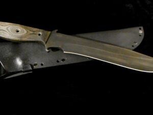 DAWSON Knives Custom Raider Bowie Fighting Knife - Black Cerakote/Black Micarta