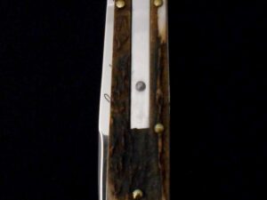 AKC Bill DeShivs Leverletto Lever Lock Auto Knife -Italy -STAG db