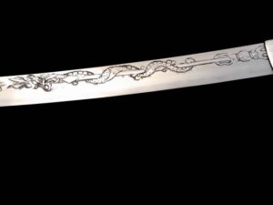 Antique Japanese Samurai Sword w/HORIMONO DRAGON Carving -Old -Signed Samari