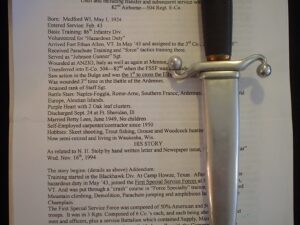 US WW2 ID’d First Special Service Force/82nd Airborne 504-E Company Knife