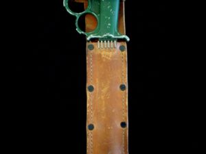 Vtg US WW2 Everitt Knuckle Fighting Knife -Green Handle -Double-edged/Trench/Old