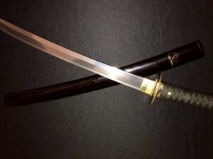 Antique Japanese Samurai Sword -Collection-Gold/Shakudo -Old Naginata Naoshi