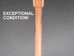 Close-up of a wooden baseball bat in exceptional condition.