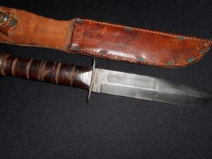 US WW2 Kabar Mark 2 Fighting Knife -WW II USN Collection -OKINAWA Theater-marked