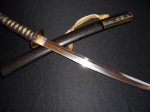 Antique Kamakura 1185-1333 AD Japanese Samurai Sword -GOLD MENUKI/Waki-Goto/Old