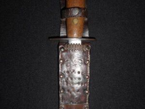 HARD-TO-FIND US WW II Short Combat Knife w/Wood Handle & M6 Type Sheath/ID’d/WW2