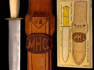WWII Theater Knife w/MH Cole Sheath -US WW2 w/Original Roger Ballard Art