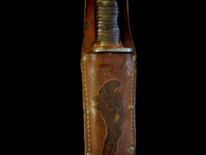 -PINUP GIRL TRENCH ART- US WW2 Cattaraugus 225Q Quartermaster Knife/Collection