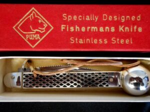 EARLY RED BOX—PUMA 501 Scale Fish Knife -Fishing/Germany-Old/Antique Collection