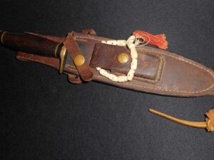 Vietnam War Ralph Bone Fighting Knife -Exceptional Dagger w/Wartime Skull Beads