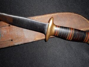 WWII RICHTIG Fighting Knife -F J R Clarkson Neb/Old/Small US/4-Inch Boot/WW2/FJR