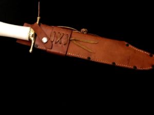 Antique Ruana 38C—One-of-a-kind—‘Death to All Yanks’ Brassback Bowie Knife