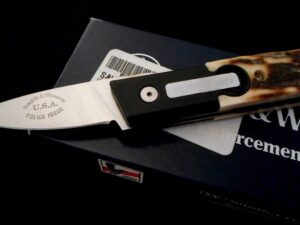Rare Smith & Wesson SW1232 Auto Knife -S&W Stag/Police Rocky Moser - USA