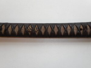 Antique Japanese Samurai Katana/Tachi Sword TSUKA -Fuchi/Kashira Swasticka Family Mon