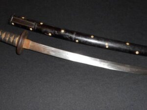 OLD FAMILY BLADE Japanese Samurai Sword -Antique -WILD TEMPER/3 Holes in Nakago