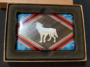 David Yellowhorse Howling Coyote Belt Buckle