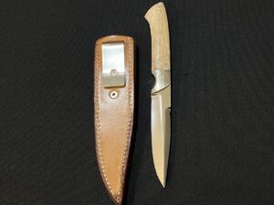 Harold Corby Custom Boot Knife w/Fossilized Walrus Bone Handle