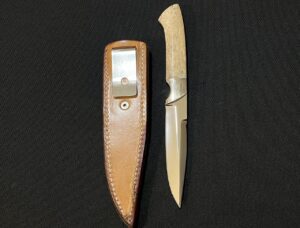 Harold Corby Custom Boot Knife w/Fossilized Walrus Bone Handle