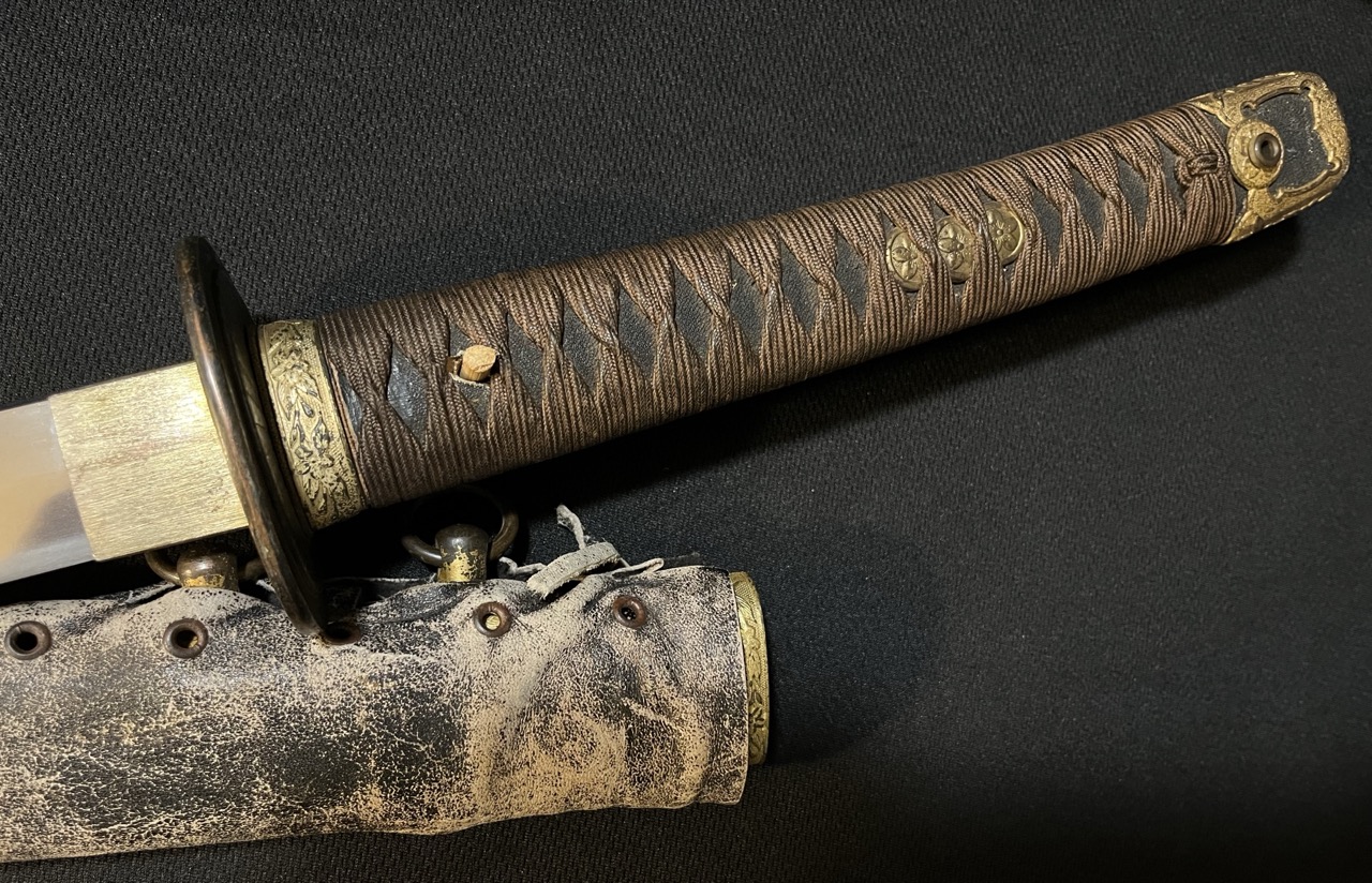 WWII Japanese Naval Sword -IJN Navy/Samurai/Antique/Sharkskin & COMBAT COVER - Image 2