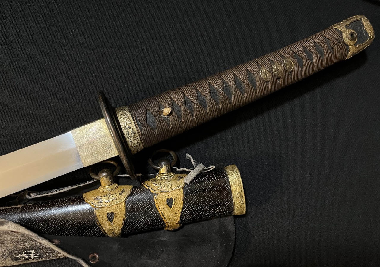 WWII Japanese Naval Sword -IJN Navy/Samurai/Antique/Sharkskin & COMBAT COVER - Image 3