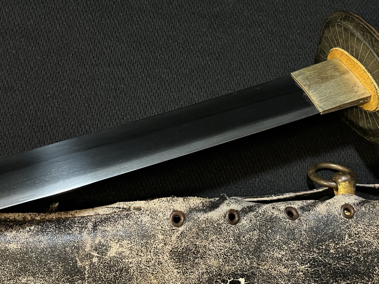 WWII Japanese Naval Sword -IJN Navy/Samurai/Antique/Sharkskin & COMBAT COVER - Image 5
