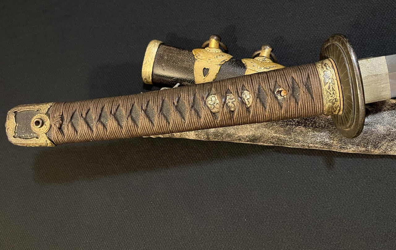 WWII Japanese Naval Sword -IJN Navy/Samurai/Antique/Sharkskin & COMBAT COVER - Image 9