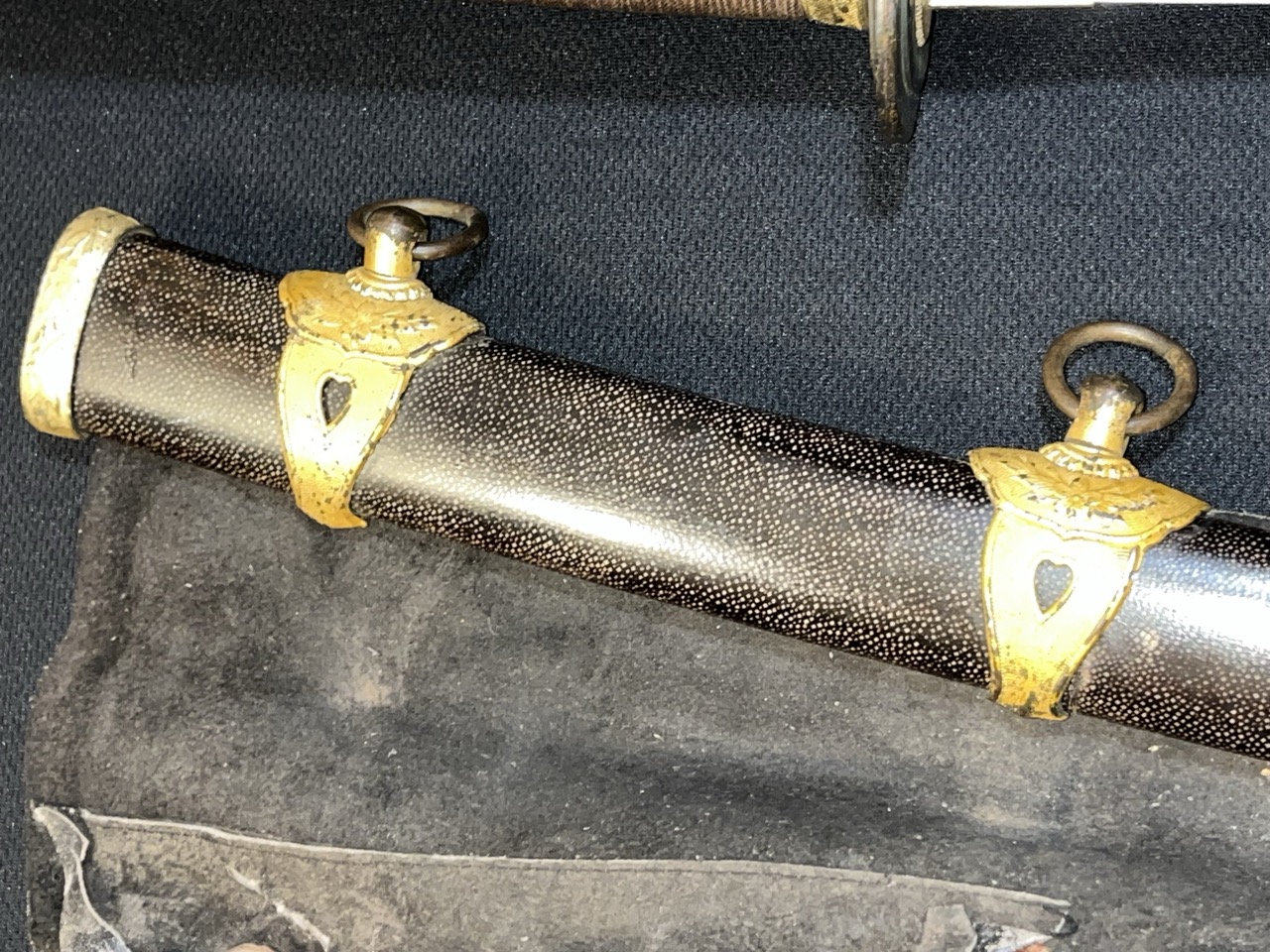 WWII Japanese Naval Sword -IJN Navy/Samurai/Antique/Sharkskin & COMBAT COVER - Image 12