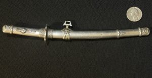 Silver Japanese Miniature Tachi Sword from the Fuyija Hotel