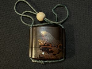 Japanese Samurai Inro Case with Carp and Water Plant Motifs
