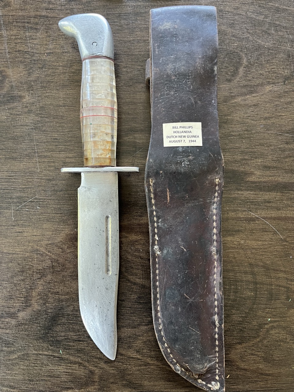 US WWII Knives Lot of 20 -Issue and Theater -10 Vet ID'd -WW2 Collection - Image 13