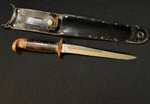 WWII Western L77 Stiletto with Rare Hanger Sheath and Veteran ID