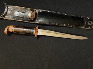 WWII Western L77 Stiletto with Rare Hanger Sheath and Veteran ID